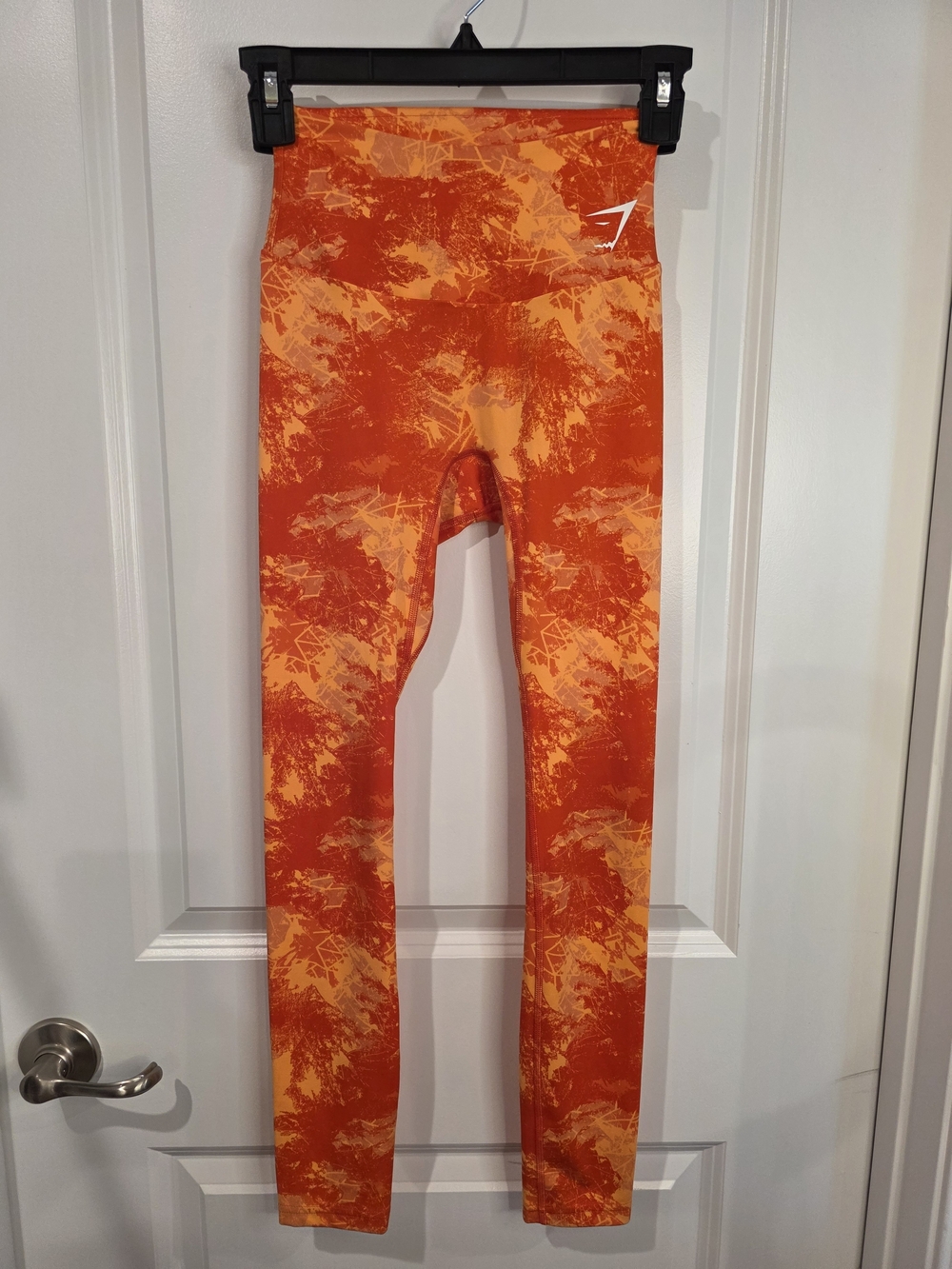 🔥 Gymshark High-Rise Red-Orange Tie-Dye Seamless Workout Leggings